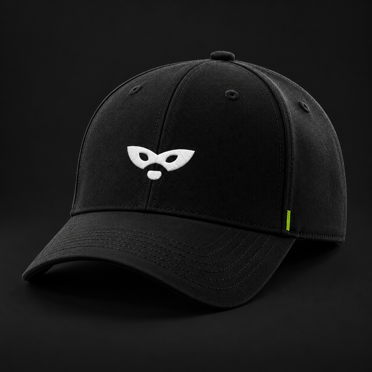 Black RAKOON cap with embroidered raccoon mark — design concept